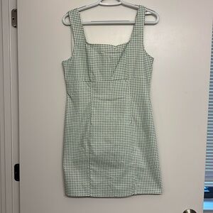 Lulus green and white plaid dress NWT